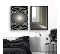 BMGKYAGL Abstract Art Painting with Deep Radiating Lines, Intense Visual Impact for Modern Wall Decor 80x120cmx2 frame