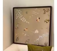 BMGKYAGL Abstract Landscape Art Decorative Painting Study Tea Room Zen Square Decorative Painting Retro Posters(90x90cm/Internal Frame)