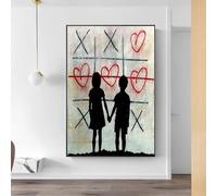 BMGKYAGL Banksy Graffiti Art Boy and Girl Canvas Wall Art Posters and Prints Pictures Love Street Art Pictures for Living Room 40x60cm Frameless