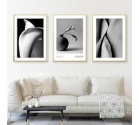 BMGKYAGL Calla Plant Flower Still Life Black White Prints Posters Wall Painting Art Canvas Pictures Nordic Modern Living Room Decor 50x70cmx3 Frameless