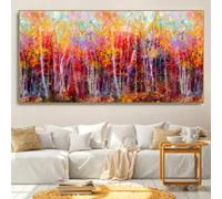 BMGKYAGL Canvas Poster, Modern Art, Colorful Trees Wall Art, Bedroom Living Room Corridor, Wall Art, Wall Dec 70x140cm Frameless