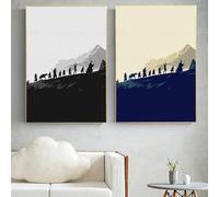 BMGKYAGL Classic Painting The Rings Canvas Painting Fantasy Film Print Poster Wall Art Decor for Living Room 30x45cmx2 Frameless