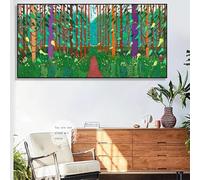 BMGKYAGL David Hockney Abstract Spring Arrives Trees Path Landscape Art Poster Canvas Painting Wall Prints Picture Living Room Home Decor 80x160cm Frameless