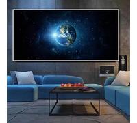 BMGKYAGL Earth Poster Home Decor Wall Art Galaxy Planet Canvas Painting Modern Decoration Space Stars for Living Room(20x40cm/Internal Frame)