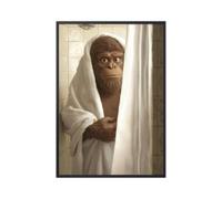 BMGKYAGL Funny Pictures Canvas Painting Cute Shower Bathroom Decor Poster Animal Murals for Home Wall Decor 80x120cm Frameless
