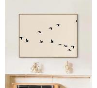 BMGKYAGL Minimalist Horizontal Black Flying Birds Silhouette Animals Poster Canvas Painting Wall Pictures Decor 70x100cm Frameless
