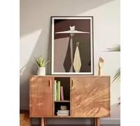 BMGKYAGL Minimalist Woman in White Hat Canvas Prints Modern Figurative Wall Art Stylish Cocktail Illustration Fashion Poster(20x30cm/Frameless)