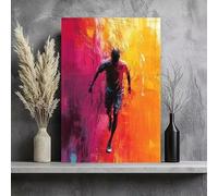 BMGKYAGL Modern Abstract Runner Silhouette Canvas Painting - Red/Orange/Black/White/Gray/Blue/Pink/Beige Home Decor(20x30cm/Internal Frame)