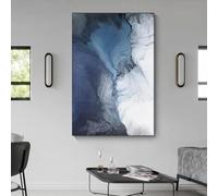 BMGKYAGL Modern Nordic Dark Blue Abstract Art Poster Scandinavian Canvas Print Painting Living Room Home Wall Decor 20x30cm Frameless