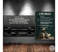 BMGKYAGL Motivational Sports Quotes Wall Art Fitness Rules Weightlifting Canvas Poster for Gym Room Home Decor Workout 20x30cmx2 Frameless