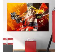 BMGKYAGL Sports Fitness Girl Posters and Prints Wall Art Canvas Painting Workout Dumbbel Picture for Gym Room Home Decor 60x90cm Frameless