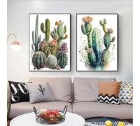 BMGKYAGL Succulent Plants Green Cactus Cacti Potting Posters Wall Art Aesthetics Print Canvas Painting Modern Home Decor(50x70cmx2/Frameless)