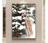 BMGKYAGL Winter Landscape Posters Minimalist Print Canvas Painting Wall Art for Living Room Modern Home Decor(50x70cm/Internal Frame)