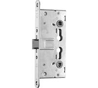 BMH 1758.000007 Escape Door Lock DM65 PZ72 Universal, 1-Wing Forend 24 mm Without Rosette Holes, Stainless Steel 1758, Silver