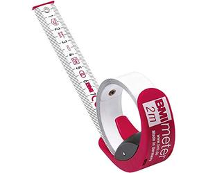 BMI 429241011 Pocket Tape, "Meter" 2m In Red, Multicoloured
