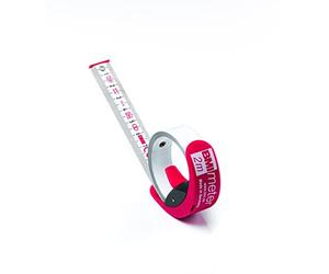 BMI 429241021 Measuring Tape with Stop/Belt Clip, Red/White, 2 m x 16 mm