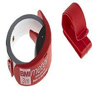 BMI 429341021 Measuring Tape with Stop/Belt Clip, Red/White, 3 m x 16 mm