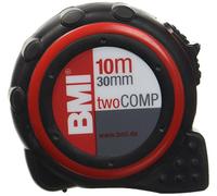 BMI 472041021 "TWO COMP" Pocket Measuring Tape, White/Black/Red, 10 m x 25 mm