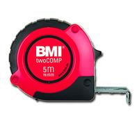 BMI 472541021 "TWO COMP" Pocket Measuring Tape, White/Black/Red, 5 m x 19 mm