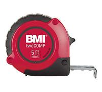 BMI 472541021 "TWO COMP" Pocket Measuring Tape, White/Black/Red, 5 m x 19 mm