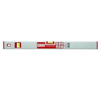 BMI 690090ES "Eurostar" Alu-Spirit Level with 2 Vertical Vials, Silver/Red, 90 cm