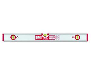 BMI Aluminium Profile Spirit Level Aluminium with Magnet + 2 V (180 cm Long, Edgeless Horizontal Level with Magnifying Effect, High Measuring Accuracy 0.5 mm/m, with Rubber End Caps) 694180EMS