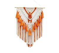 BMIDRUT Hanging Macrame Tapestry Woven Boho Wall Art Handmade Macrame Tapestry Home Wall Decor Wall Pediment 45x75 cm/18x30 Inch (Orange)
