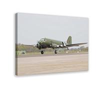 BMIQWAHG Air Force Douglas DC-3 Aircraft Poster Canvas Poster Wall Art Decor Print Picture Paintings for Living Room Bedroom Decoration 20x30inch(50x75cm)