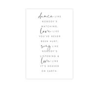 BMIQWAHG Dancing As If No One Is Watching Canvas Poster Wall Art Decor Print Picture Paintings for Living Room Bedroom Decoration 08x12inch(20x30cm)