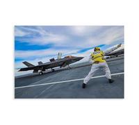 BMIQWAHG F-35B Fighter Jet Take-off Poster Canvas Poster Wall Art Decor Print Picture Paintings for Living Room Bedroom Decoration 08x12inch(20x30cm)