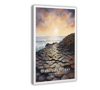 BMIQWAHG Giant's Causeway Travel Poster Canvas Poster Bedroom Decor Landscape Office Room Decor Gift 08x12inch(20x30cm)