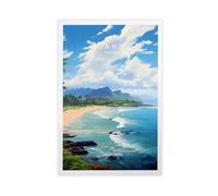 BMIQWAHG Hawaii, Oahu Poster Canvas Poster Wall Art Decor Print Picture Paintings for Living Room Bedroom Decoration 16x24inch(40x60cm)