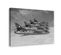 BMIQWAHG Hawk Hunter Squadron Poster Canvas Poster Bedroom Decor Landscape Office Room Decor Gift 16x24inch(40x60cm)