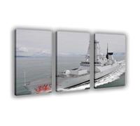 BMIQWAHG Naval Dragon Battleship Poster Canvas Poster Bedroom Decor Landscape Office Room Decor Gift 08x12inch(20x30cm)