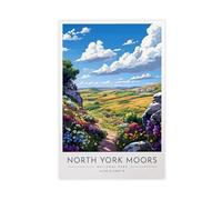 BMIQWAHG North York Moors Travel Poster Retro Canvas Poster Wall Art Decor Print Picture Paintings for Living Room Bedroom Decoration 08x12inch(20x30cm)