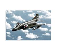 BMIQWAHG RF-4 Phantom II Fighter Aircraft Poster Canvas Poster Wall Art Decor Print Picture Paintings for Living Room Bedroom Decoration 12x18inch(30x45cm)