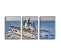BMIQWAHG Royal Ark Aircraft Carrier Vintage Poster Canvas Poster Wall Art Decor Print Picture Paintings for Living Room Bedroom Decoration 16x24inch(40x60cm)