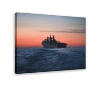 BMIQWAHG The Albion Battleship Sunset Poster Canvas Poster Wall Art Decor Print Picture Paintings for Living Room Bedroom Decoration 08x12inch(20x30cm)