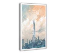BMIQWAHG The Shard, England, London Poster Art Canvas Poster Wall Art Decor Print Picture Paintings for Living Room Bedroom Decoration 24x36inch(60x90cm)