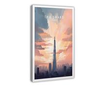 BMIQWAHG The Shard, England, London Poster Canvas Poster Bedroom Decor Landscape Office Room Decor Gift 08x12inch(20x30cm)