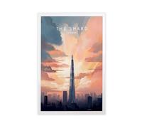 BMIQWAHG The Shard, England, London Poster Canvas Poster Wall Art Decor Print Picture Paintings for Living Room Bedroom Decoration 16x24inch(40x60cm)