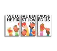 BMIQWAHG We Love Because He First Loved Us Canvas Poster Bedroom Decor Landscape Office Room Decor Gift 16x24inch(40x60cm)