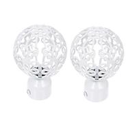 BMKGODN 2pcs Drapery Pole Finials Curtain Rod Plug Rods End House Decorations for Home Head Wrought Iron White Track