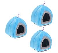 BMKGODN 3pcs Small Pet Nest Guinea Pig Hideout Parrot Sleeping Bed Rabbit Hamster House Chinchilla Warm Bird N(Bluex3pcs)