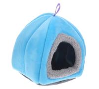 BMKGODN 3pcs Small Pet Nest Guinea Pig Hideout Parrot Sleeping Bed Rabbit Hamster House Chinchilla Warm Bird N(Blue)