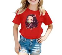 BMKKTOP Kids Boys Girls Tanjiro Nezuko Slayers Anime Cute Cartoon D-Demon S-Slayer 3D Printed Graphic Tee Short Sleeve T-Shirt Japanese Manga Cosplay Outfits Anime Lovers Gift