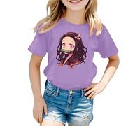 BMKKTOP Kids Boys Girls Tanjiro Nezuko Slayers Anime Cute Cartoon D-Demon S-Slayer 3D Printed Graphic Tee Short Sleeve T-Shirt Japanese Manga Cosplay Outfits Anime Lovers Gift