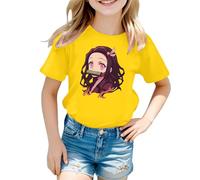 BMKKTOP Kids Boys Girls Tanjiro Nezuko Slayers Anime Cute Cartoon D-Demon S-Slayer 3D Printed Graphic Tee Short Sleeve T-Shirt Japanese Manga Cosplay Outfits Anime Lovers Gift