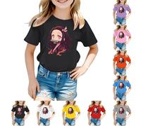 BMKKTOP Kids Boys Girls Tanjiro Nezuko Slayers Anime Cute Cartoon D-Demon S-Slayer 3D Printed Graphic Tee Short Sleeve T-Shirt Japanese Manga Cosplay Outfits Anime Lovers Gift