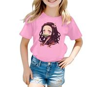 BMKKTOP Kids Boys Girls Tanjiro Nezuko Slayers Anime Cute Cartoon D-Demon S-Slayer 3D Printed Graphic Tee Short Sleeve T-Shirt Japanese Manga Cosplay Outfits Anime Lovers Gift